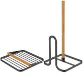 Kit Porta Rolo De Papel Toalha E Suporte Porta Guardanapos De Mesa Cozinha Preto Yoi